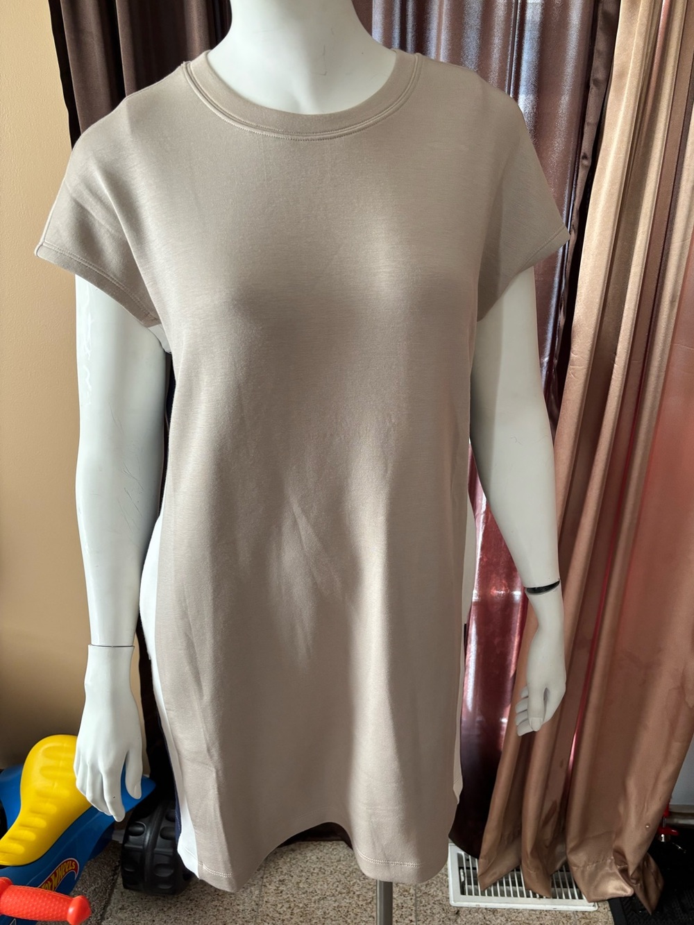 Spanx Women's Short Sleeve Tunic dress in Taupe